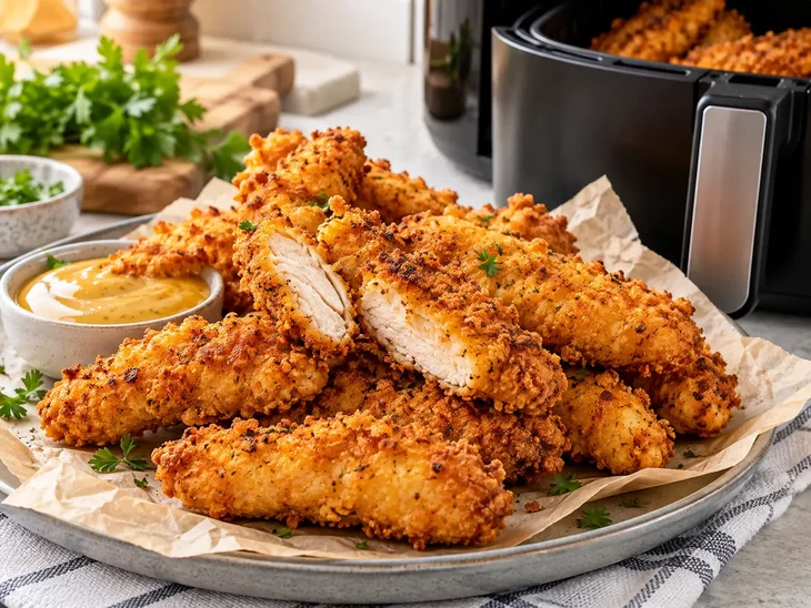 Frango Crocante do TikTok: Iscas Empanadas na Air Fryer